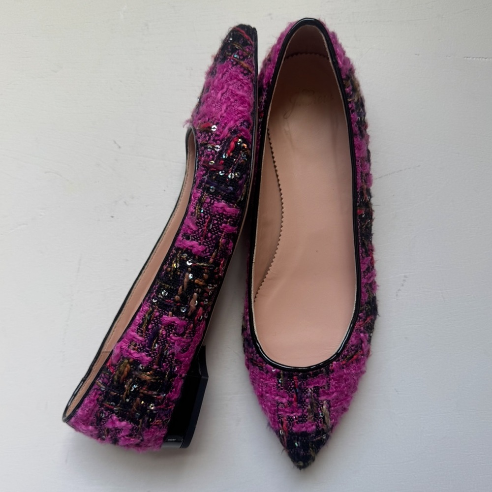 J. Crew Pink and Black Flats - Picture 2 of 16